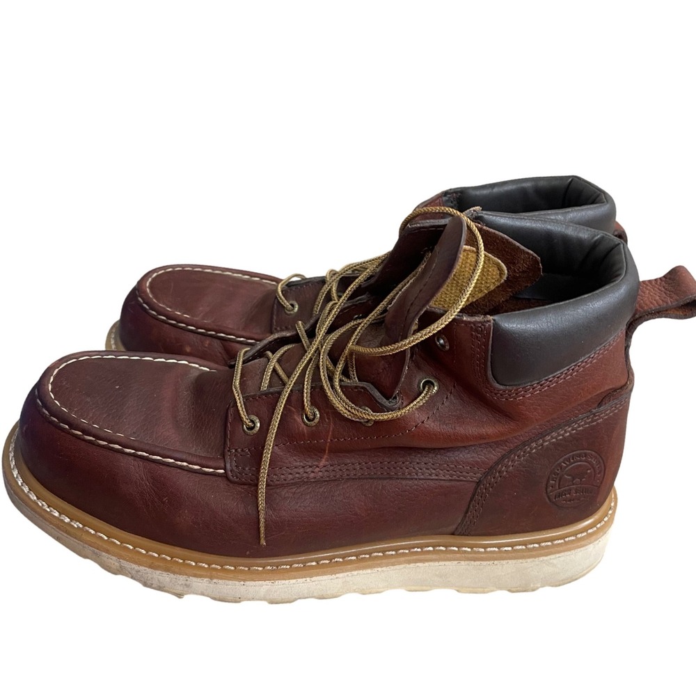 Irish Setter red wing work Brown Leather Work Boots Mens 13 E2 Wide pee owned